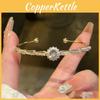 Zircon Crystal Bracelet With Gold Or Silver Finish For Fashion Women