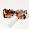 Leopard Print Square Women Gradient Eyeglasses Fashion Decorative SunGlasses Suitable for Stylish Eyewear