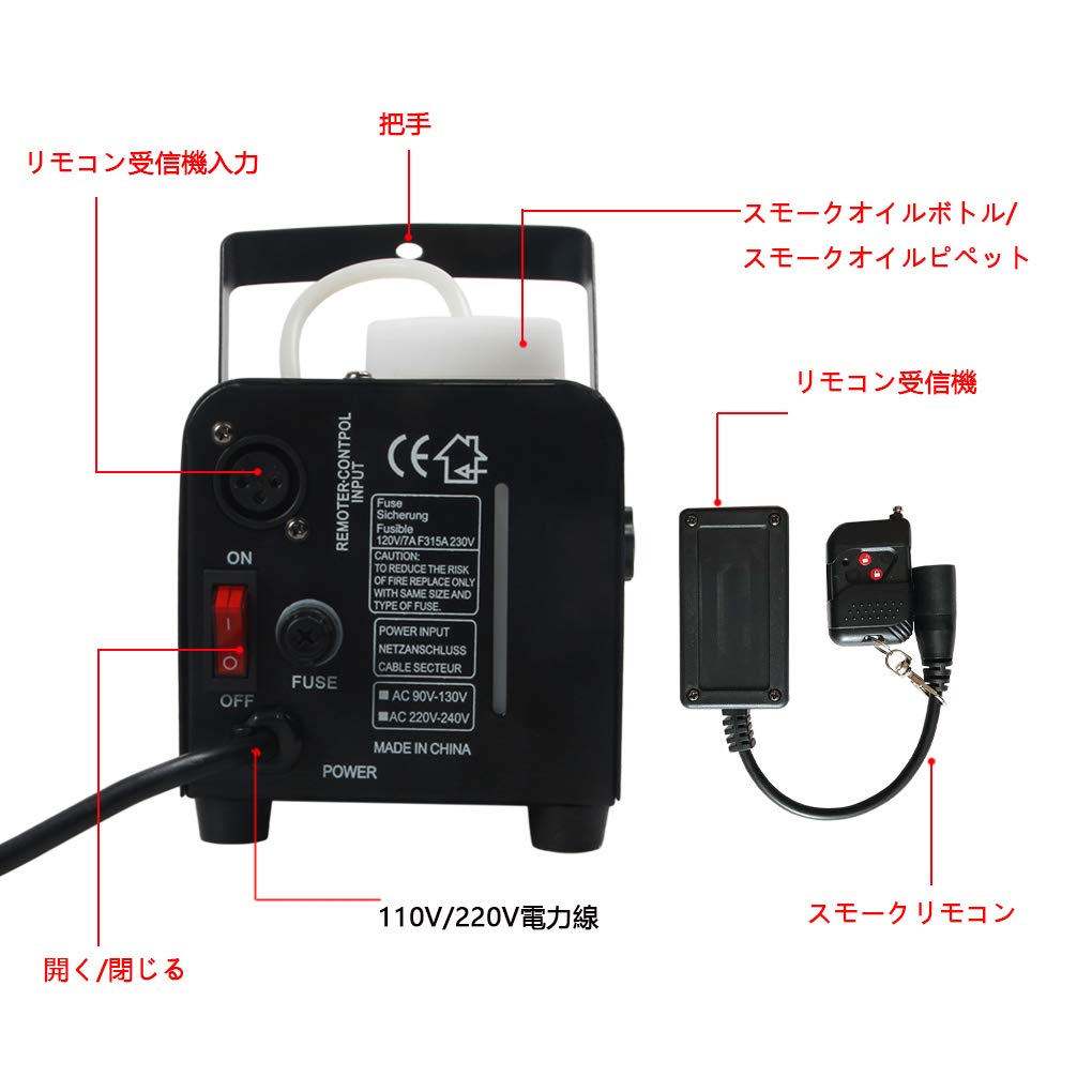 Sharelife Mini 400W Fog Machine, Portable with Wireless Infrared Remote Control, for Halloween, Weddings, Disco, Clubs, and Stage Performances, W400