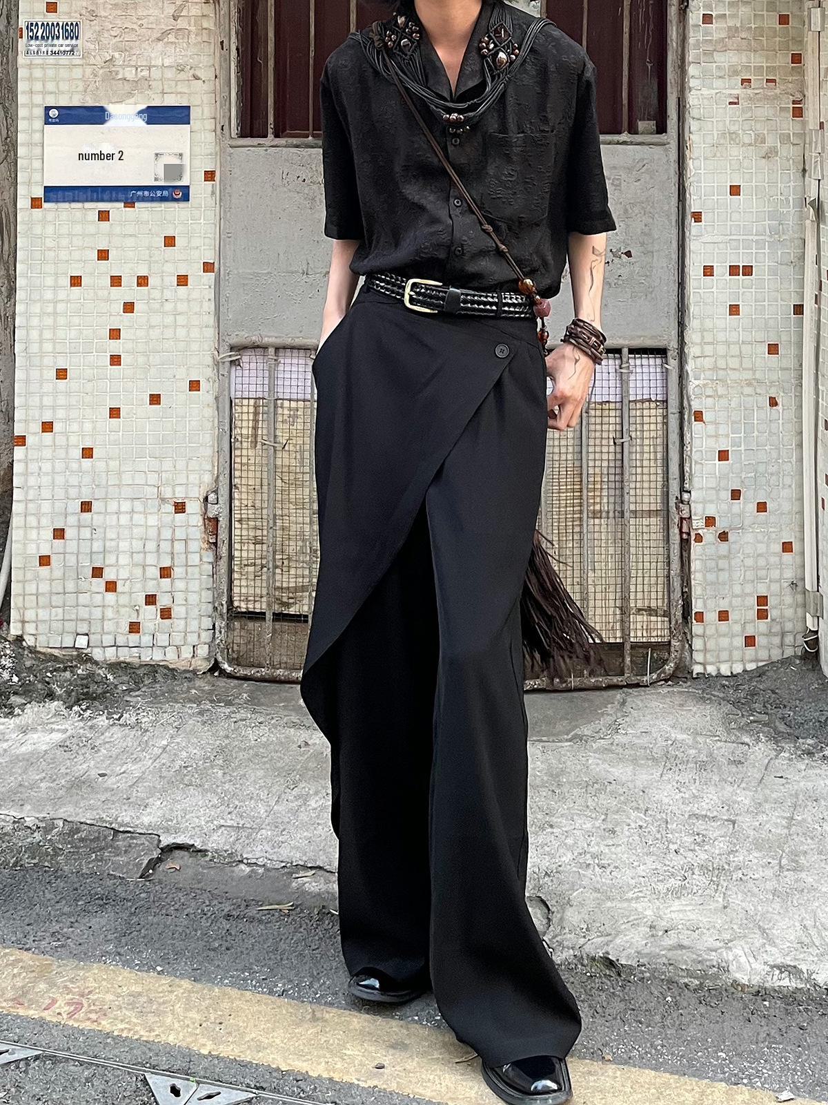 

Брюки-драпы в стиле ретро в японском стиле унисекс L чёрный