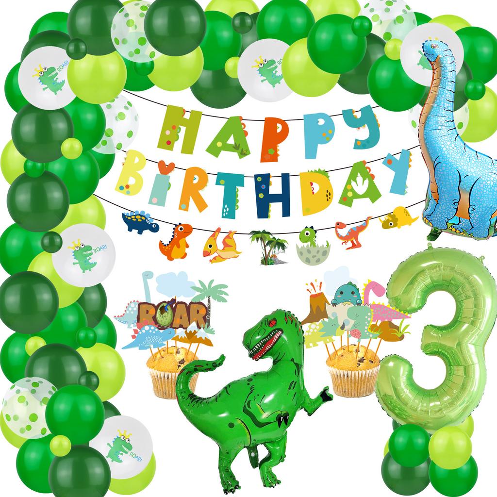Dinosaur Theme Suit, Boy And Girl Birthday, Baby Birthday Party Decoration, Dinosaur Balloon Background Wall