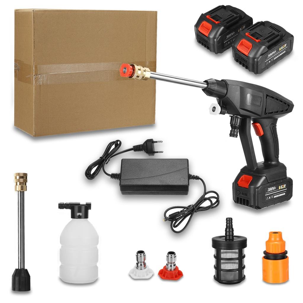 3000W 388VF Akku-Hochdruck-Autowaschanlage Sprühwasserpistole Wiederaufladbare Elektrische Reinigungs-Schaummaschine für 18V Akku
