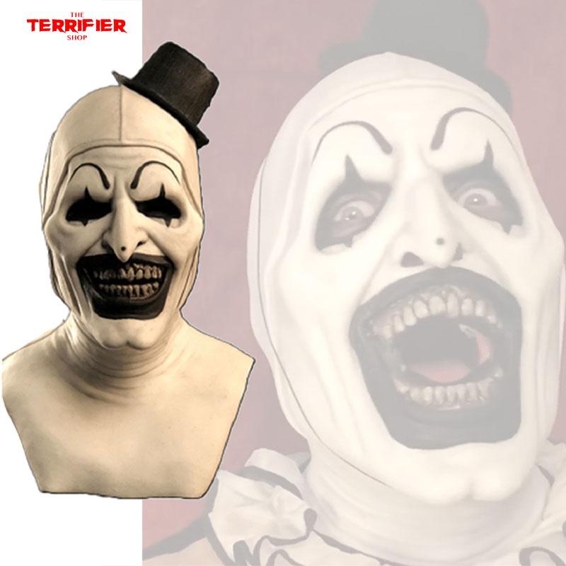 Gruselige Halloween-Clownmaske Kopfschmuck für Cosplay und Partys Schreckliches weißes Latex