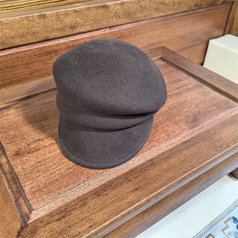 Womens Wool Felt Newsboy Cap With Folded Brim Vintage Retro Beret Style Hat Winter