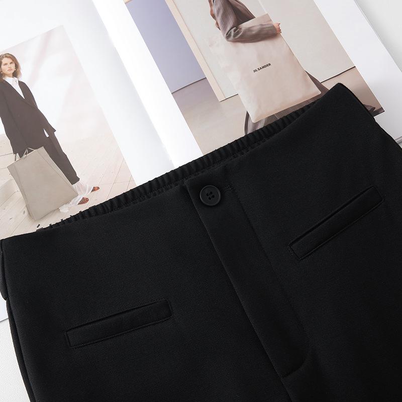 Sommer 2025 Damen High-Waist Schwarze Micro-Flare Anzughose: Stretch, Schlankmachend und Lässiger Fall