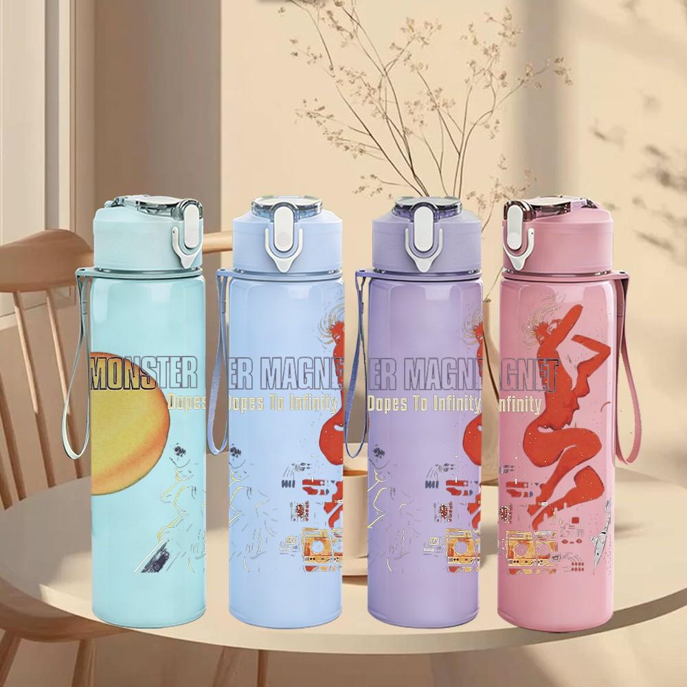 1PC Female Figure 750ml Sports Water Bottle Leakproof Straw Lid Outdoor Office Home