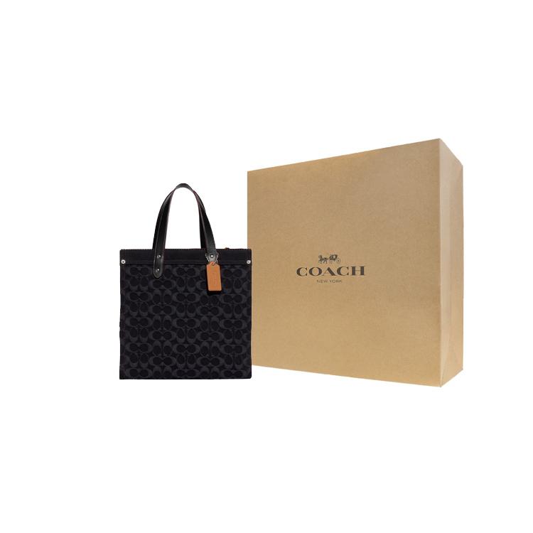 New COACH Field Fabric With Cow Leather Tote Bag, Shopping Bag, Shoulder Bag, Crossbody Bag, Handbag Large Women's Black CG092-LHDRJ