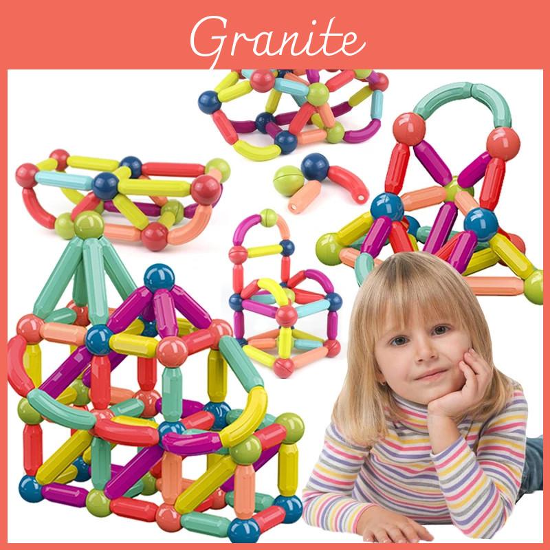 Colorful Magnetic Building Blocks Develop Learning Skills While Playing 64 Pieces/12 Pieces Abs Material High Saturation Colors Coordination Logical