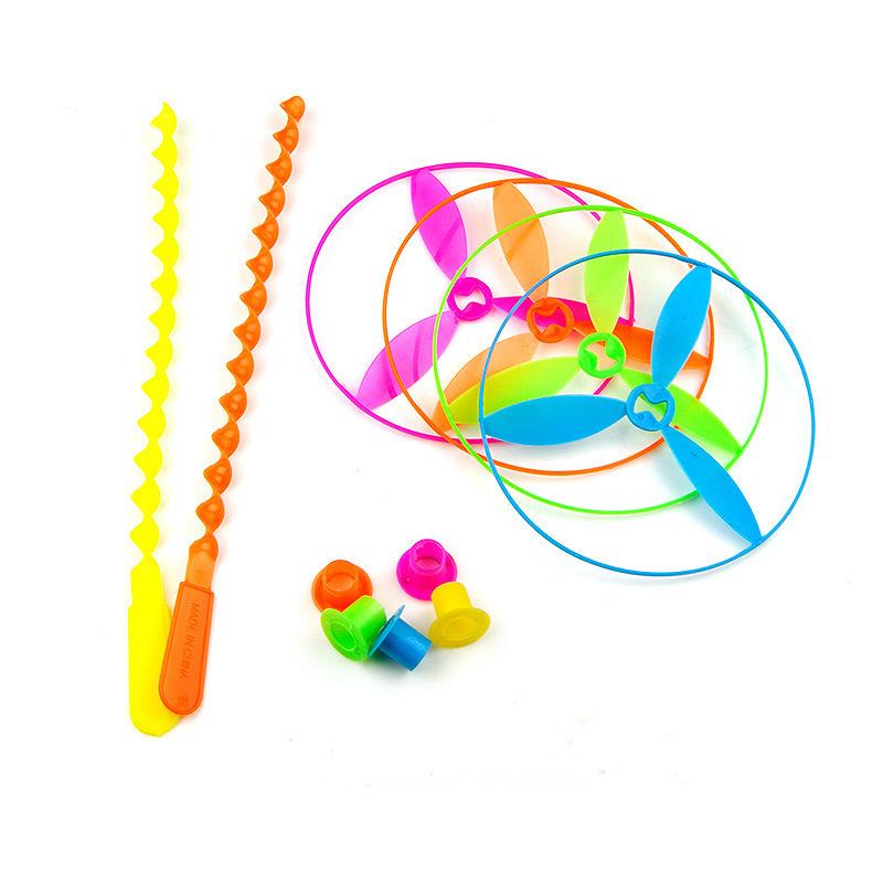 10/20pcs Colorful Bamboo Dragonfly Plastic Hand Push Flying Toys Kids Birthday Party Favors Guests Treat Goodie Pinata Fillers