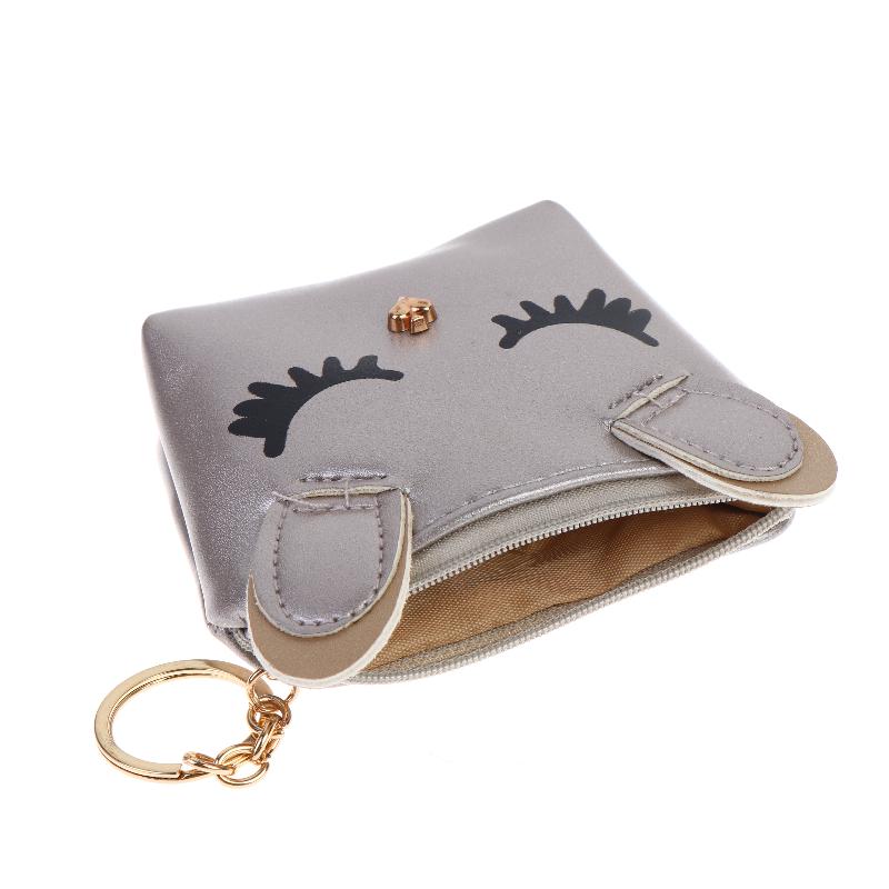 Mini Cute Cat Wallet Keychain Cartoon Lipstick Bag Fashion Earphone Keys Storage Bags Zipper Coin Purse Pendant Girls Gift