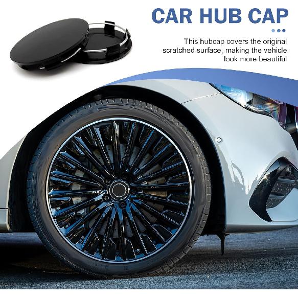 4 PCS Car Wheel Center Caps, 60MM/2.36In OD 56MM/2.2In ID, ABS Snap-in Vehicle Rim Hub Caps, Anti-Falling Rust-Proof Wheel Hub Decoration, Universal