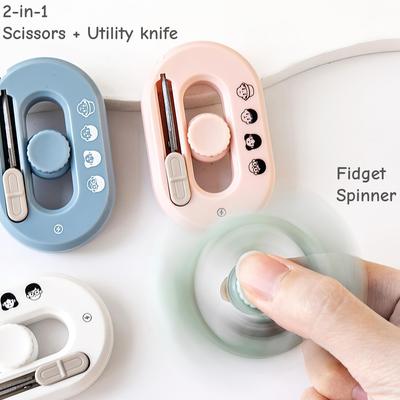 1 τεμάχιο Αστείο μίνι Πτυσσόμενο Ψαλίδι Φορητό Μέγεθος Fidget Spinner Ασφαλές Κόφτης Μαχαίρι Γραφείου Σχολείου για Χαρτί Ημερολόγιο