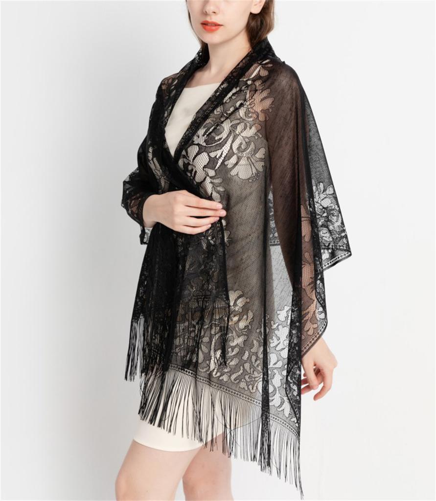 Women Shawls And Wraps For Evening Party Dresses Fashionable Lace Scarfs Pashmina Wedding Formal Shawl