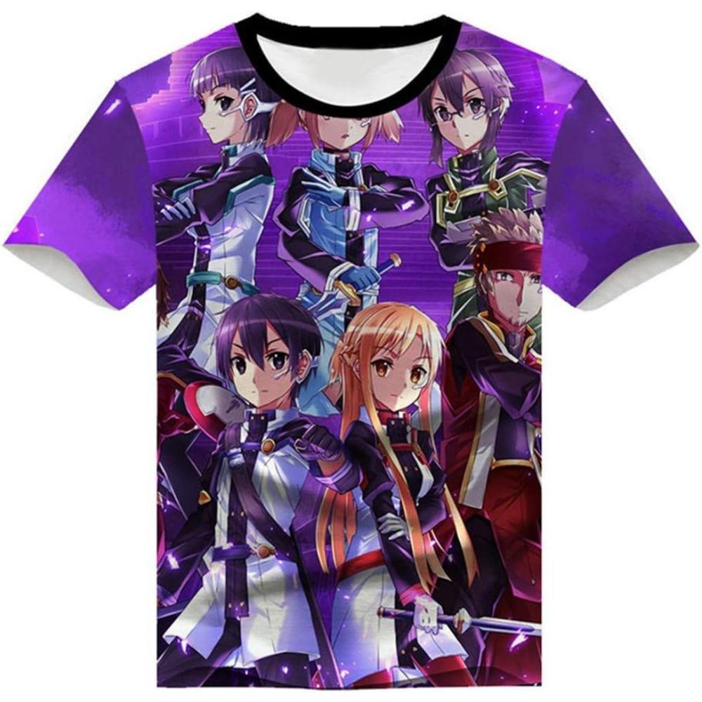 Anime Sword Art Online Kirito SAO 3D Printed T-Shirt Adult Cosplay Funny Quick Dry COOL Short Sleeve Tee Tops