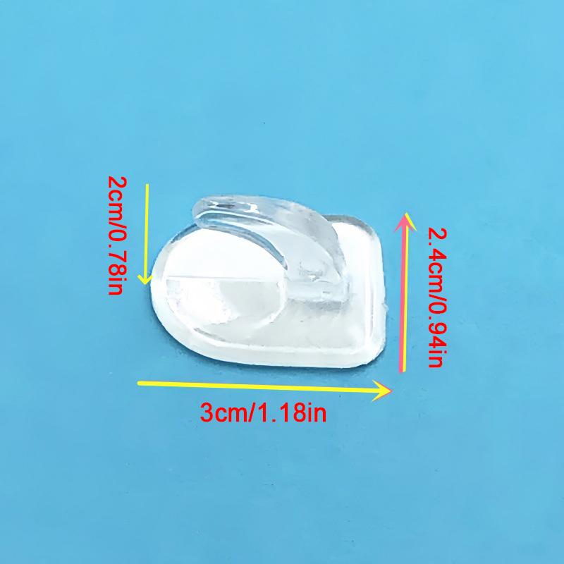 1 Pcs Door Hook Adhesive Wall Hooks Transparent Anti-Skid Traceless Heavy Duty Stick On Hook Bathroom Kitchen Wall Sticker