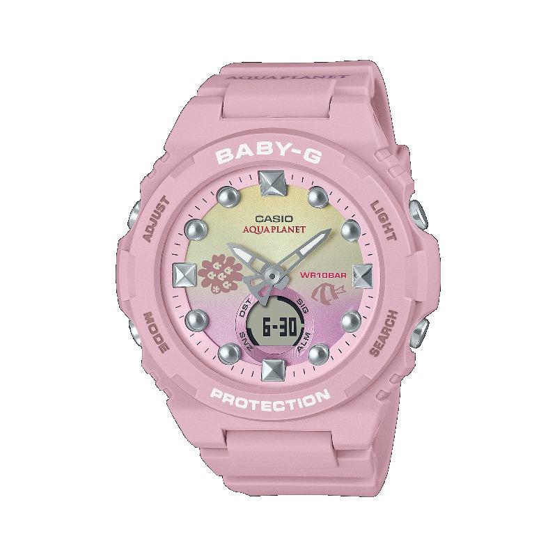 Casio Men s Resin 100M Water Resistant Analog Shock Resistant Quartz Watch BGA-320AQ-4A красный