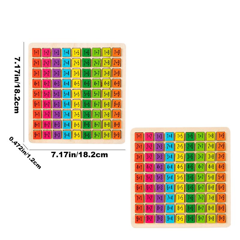 Wood Multiplication Table Board Game, Numerical Addition Game, With Colorful Numbered Cubes, Gift For Kids, Party Activity