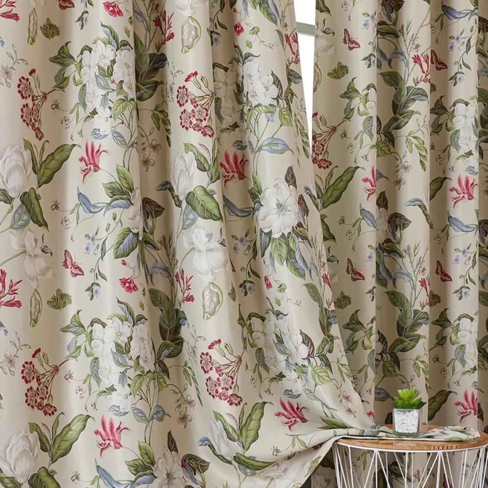 Perdea Opacă cu Imprimeu Pastoral American Pentru Living de Lux, Perdea Opacă Antifonată și Antifonică, Perdele de Casă pentru Fereastră