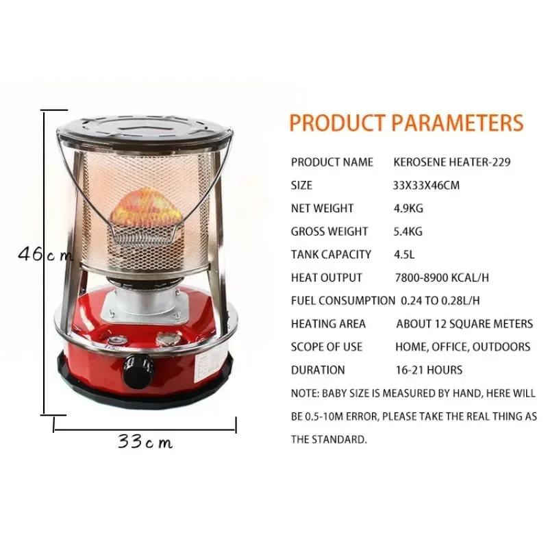 4.5L Portable Kerosene Stove Heater Home Heater Outdoor Camping Stove Kerosene Stove for Camping Fishing Hunting Cooking