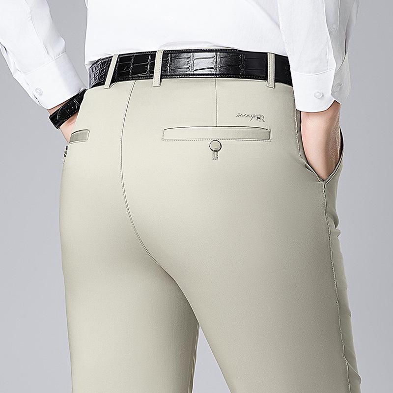 

2026 Spring/Summer Men s Tencel Cotton Casual Pants – Mid-rise, Solid Color, Straight Leg, Versatile & Fashionable 38
