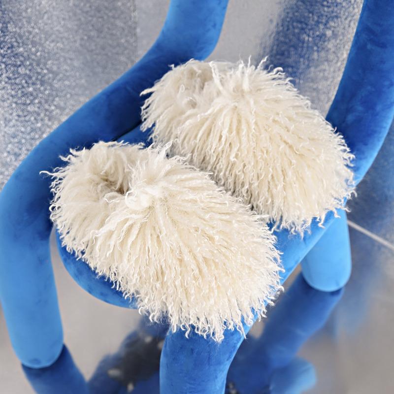 

Новые хлопковые туфли Мао Мао женские зимние для улицы, на танкетке, бархатные, для тепла в помещении, однотонные, на платформе, женские хлопковые туфли 36