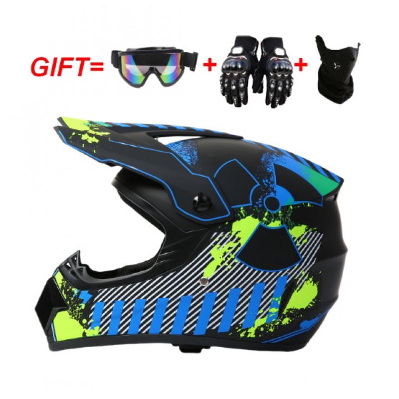 Full Face Motorcycle Helmet Adults Teens ABS Safety Electric Scooter Karting Off-Road Riding