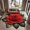 Yousheng Floral Plush Floor Mat 3D Optical Illusion Flower Rug Non-Slip Water-Absorbent Bath Mat for Living Room Bathroom Kitchen