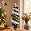 Festive Handmade Ornaments Christmas Ornament Crochet Kit, DIY Spiral Tree Starter Xmas Relaxing Crafting Hobbies Craft Kit for Holiday Home