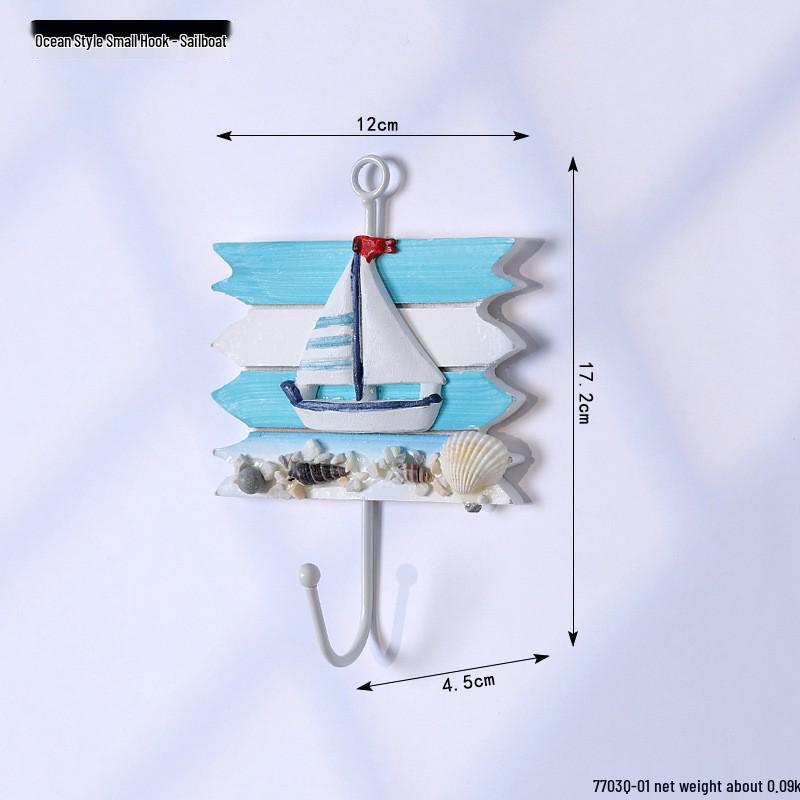 Ocean Style Mediterranean Desktop Wooden Jewelry and Candy Storage Box