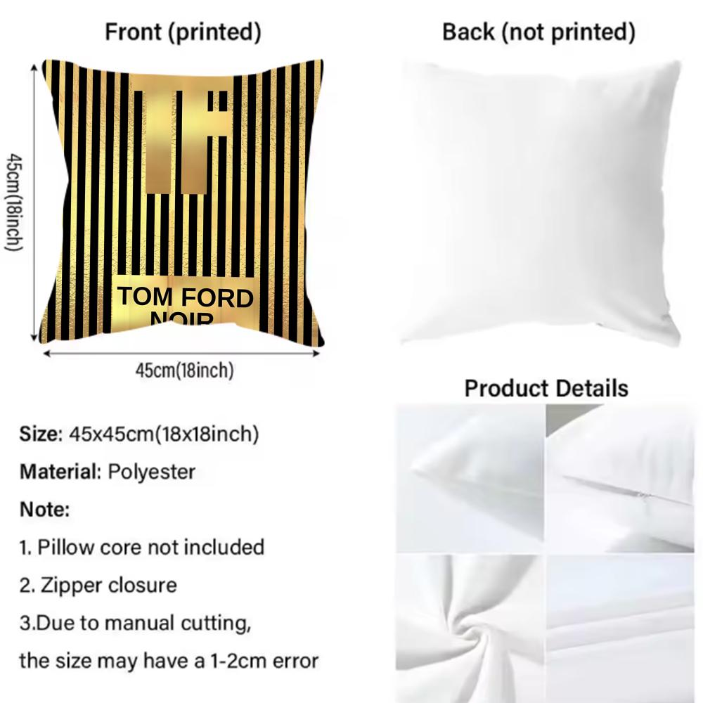 T-Tom F-Ford Trendy Brand Cushion Cover Pattern Printed Pillowcase for Living Room Sofa Cushion Cover & Bedroom Decor