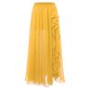 Gonna Chiffon Danza del Ventre da Donna Vita Elastica Volant a Cascata Spacco Laterale Costume da Ballo Svasato