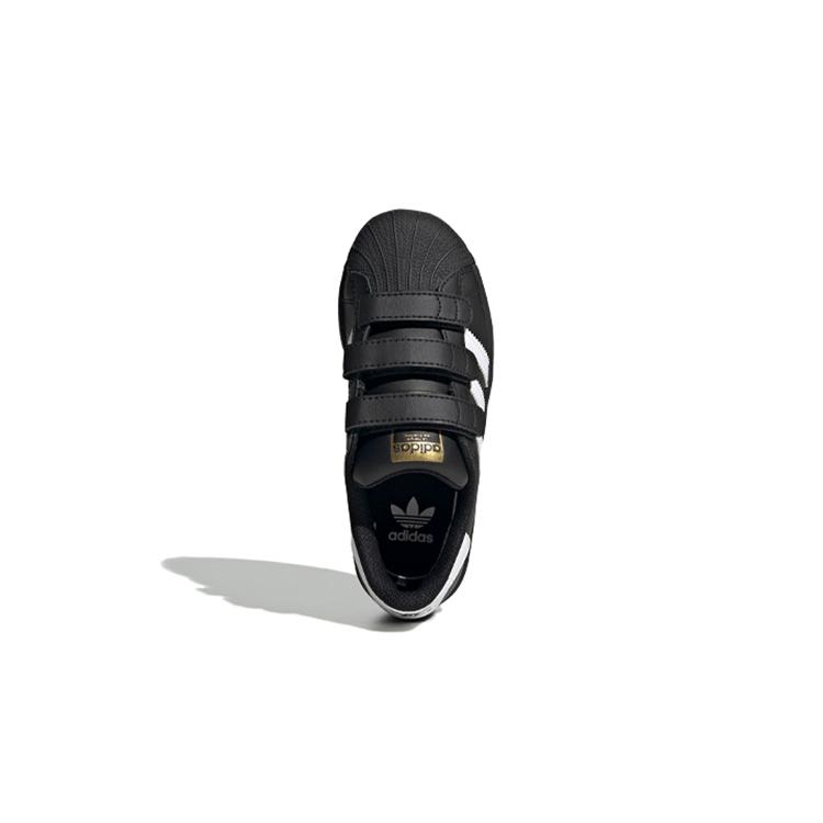 adidas Originals SUPERSTAR Fashion Anti Kick Low Top Skateboard Shoes Black White Children Aged 3 7 Years Old EF4840