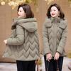 Mom cotton-padded short hooded thickened thermal cotton jacket middle-aged and elderly women's multi-color spot supply