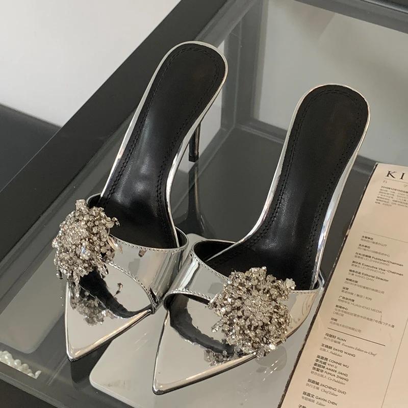 Women Sandals Super High Shoes  Heels Rhinestone Designer Fashion Ladies Shoes For Pointed Toe Casual Female Pumps