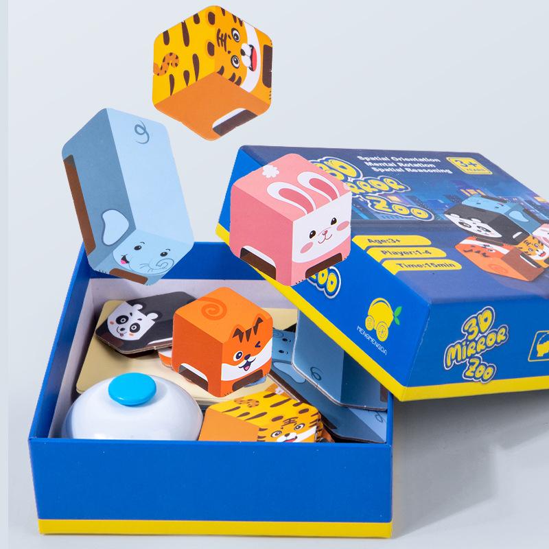 

Wooden Animal Mirror Battle Blocks - Educational Game for Logical Thinking and Parent-Child Interaction