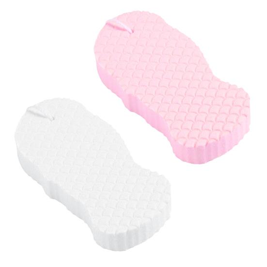 2/4 ks 3D Ultra měkká exfoliační koupelová houba tělová mycí houba ženy muži opakovaně použitelná koupelová houba se šňůrkou