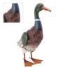 Entenstatue Eisen Wasserdicht Bemalt Tierdekoration mit Solar-LED-Licht für Garten Rasen
