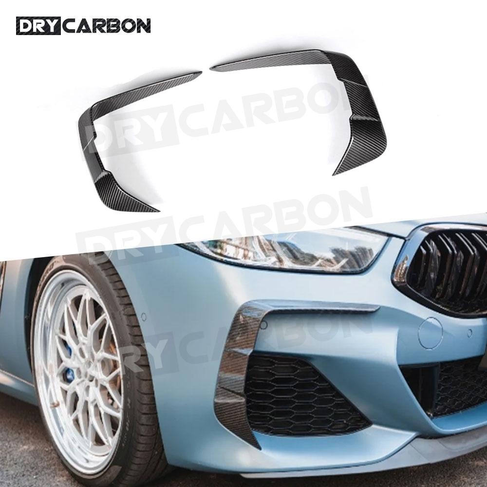 Dry Carbon Fiber Front Bumper Fog Lamp Cover Trims Body Kit for BMW G14 G15 G16 M Sport 2018-2021 Air Vents Decoration FRP