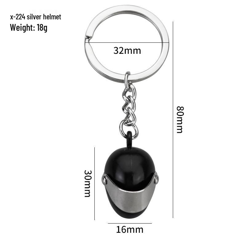Creative 3D Mini Helmet Keychain: Motorcycle Safety Helmet with Engravable Baffle