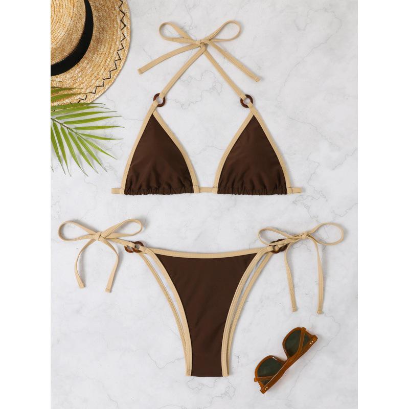 European and American High-End Women's Sexy Lace-Up Bikini Swimsuit, Perfect for Beach Vacations