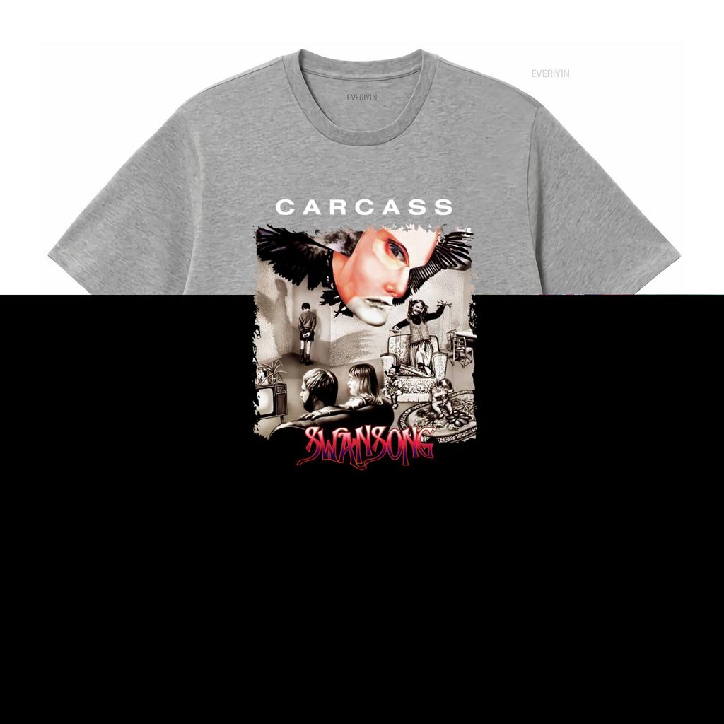 Carcass Swansong Music Cotton T Shirt Featuring Bill Steer Daniel Wilding Artwork Vintage Washed Fashion Soft Stretched