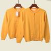 Style Mother and Daughter Long Sleeves Cardigan Spring New Arrival Minimalist All-Match Rice Flower Yellow Round Neck Knitting Small Coat Outer Wear
