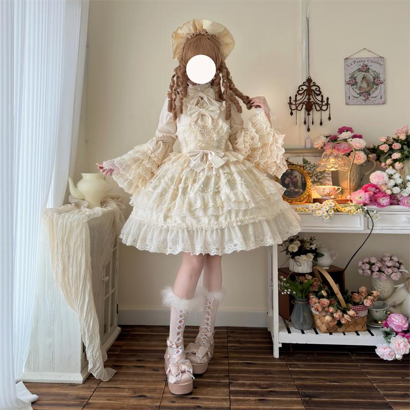 Original Design Korean Girl Lolita Dress Elegant Floral Wedding Gown Women's Strapless Gown Preorder Exquisite Fashionable