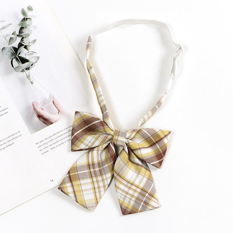 Checkered Retro Brown Striped Tie And Bow For Casual School Outfits Gifts And