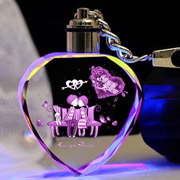 Heart-Shaped Crystal Keychain - Romantic Gift for Couples