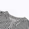 Chic Women's Summer Striped Ruffle V Neck Short Sleeve Blouse Tops