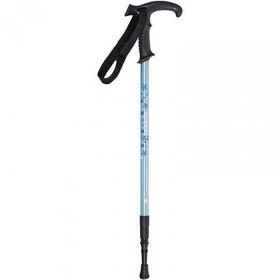           CapTain STag Trekking STick T Grip  Three STage Slide Type  M 9856 Blue Flower Only One [Trekking Pole Shape T Type]