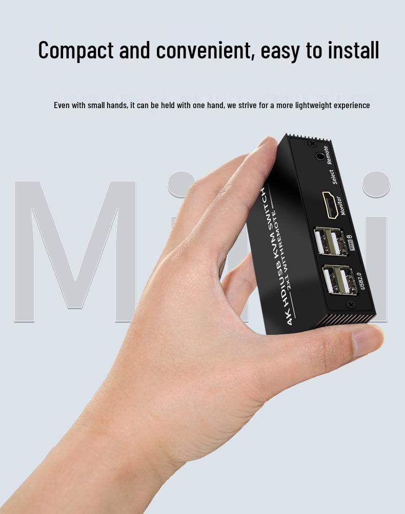 2x1 HDMI KVM-Switch: 4K-Video, USB-Maus- und Tastaturfreigabe