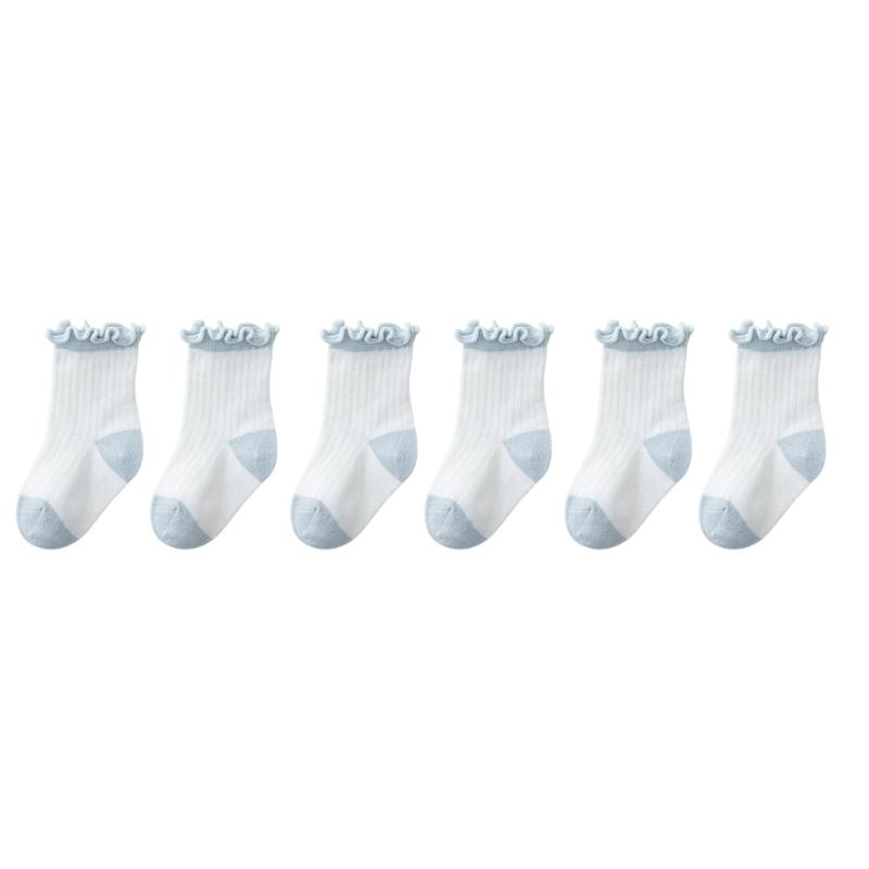 3 Pair/set Kids Socks Elastic Cuffs Breathable Mesh Design for Daily Use 0-5 Years Old Comfortable Summer Footwear