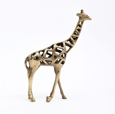 Modern Gold Giraffe Sculpture Handcrafted Aluminum Home Décor